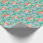 Palm Beach Tropical Mermaids Geschenkpapier (Ecke)