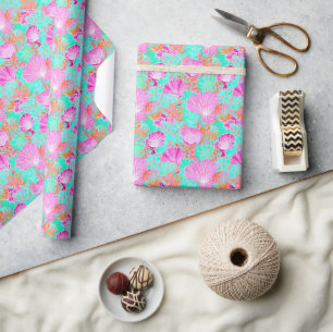 Palm Beach Tropical Ocean Seashells Geschenkpapier