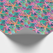 Palm Beach Tropical Ocean Starfish Geschenkpapier (Ecke)