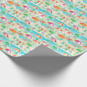 Palm Beach Tropical Sandy Beach Regenschirme Geschenkpapier (Ecke)