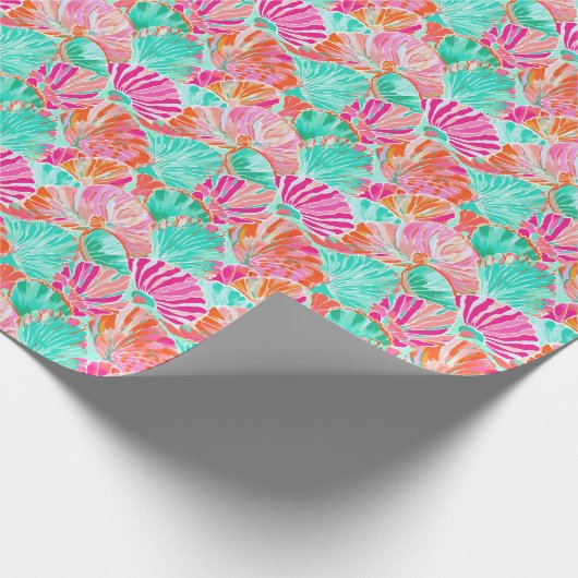 Palm Beach Tropical Seashells Geschenkpapier (Ecke)