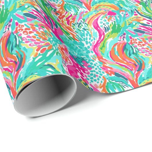 Palm Beach Tropical Underwater Coral Geschenkpapier (Rolleneckpunkt)