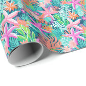 Palm Beach Tropical Underwater Starfish Geschenkpapier (Rolleneckpunkt)