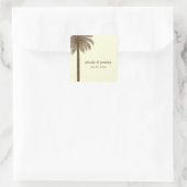 Palm Beach Wedding Favor Sticker - Brown (Tasche)