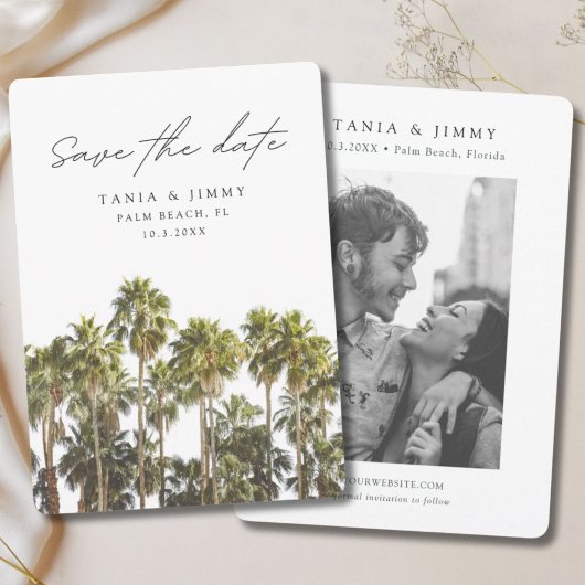 Palm Beach Wedding Florida Save the Date Einladung