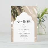 Palm Beach Wedding Foto Save the Date (Stehend Vorderseite)