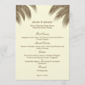 Palm Beach Wedding Menu Card - Brown Menükarte (Vorderseite)