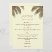 Palm Beach Wedding Menu Card - Brown Menükarte (Vorne/Hinten)