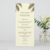 Palm Beach Wedding Menu Card - Brown Menükarte (Stehend Vorderseite)