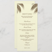 Palm Beach Wedding Menu Card - Brown Menükarte (Vorne/Hinten)