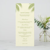 Palm Beach Wedding Menu Card - Green Menükarte (Stehend Vorderseite)