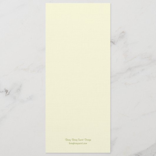 Palm Beach Wedding Menu Card - Green Menükarte (Rückseite)