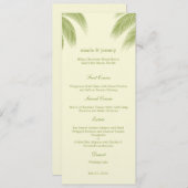 Palm Beach Wedding Menu Card - Green Menükarte (Vorne/Hinten)
