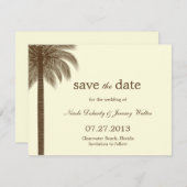 Palm Beach Wedding Save the Date Cards - Brown (Vorne/Hinten)