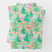 Palm Beach Weihnachten Farbe Rosa & Grün Geschenkpapier Set (Beispiel)