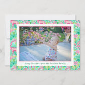 Palm Beach Weihnachten Pink & Green Rentier Foto (Vorderseite)