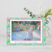 Palm Beach Weihnachten Pink & Green Rentier Foto (Stehend Vorderseite)