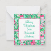 Palm Beach Weihnachten Pink Green Strumpf Umschlie Mitteilungskarte (Vorderseite)