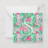 Palm Beach Weihnachten Pink Green Strumpf Umschlie Mitteilungskarte (Rückseite)