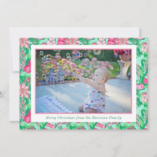 Palm Beach Weihnachten Pink & Green Strumpfs Foto (Vorderseite)