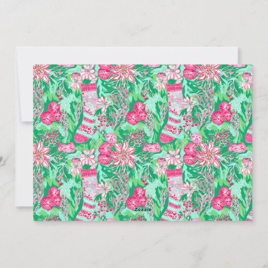 Palm Beach Weihnachten Pink & Green Strumpfs Foto (Rückseite)