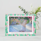 Palm Beach Weihnachten Pink & Green Trees Foto (Stehend Vorderseite)