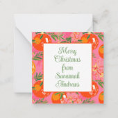 Palm Beach Weihnachten Rosa Ornamente Geschenkvorf Mitteilungskarte (Vorderseite)