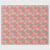 Palm Beach Weihnachten Wasserfarbe Orange Ornament Geschenkpapier (Flach)