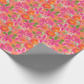 Palm Beach Weihnachten Wasserfarbe Orange Ornament Geschenkpapier (Ecke)