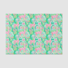 Palm Beach Weihnachten Wasserfarbe Rosa Rentier Seidenpapier