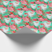 Palm Beach Weihnachten Wasserfarbe Tropischer Sant Geschenkpapier (Ecke)