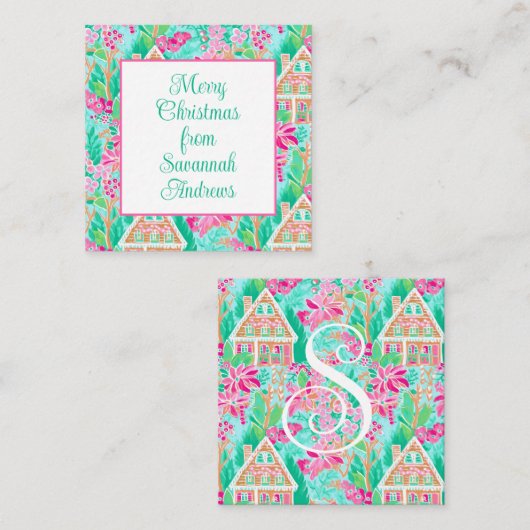 Palm Beach Weihnachts-Lebkuchen-Haus Einschließung Mitteilungskarte (Vorne/Hinten)