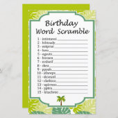 Palm Birthday Word Scramble Game (Vorne/Hinten)