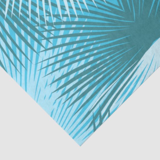 Palm Blätter Abstrakt Aqua Palm Decoupage Seidenpapier (Ausschnitt)