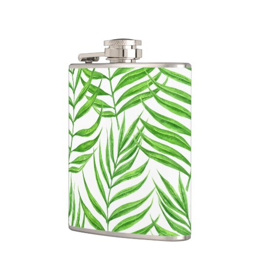 Palm Blätter Aquarell Flachmann (Links)