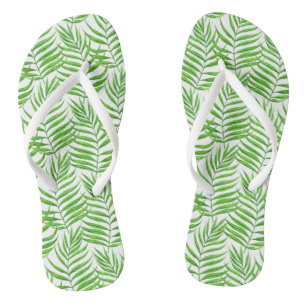 Palm-Blätter Aquarell Flip Flops Badesandalen