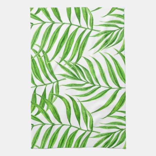 Palm Blätter Aquarell Geschirrtuch (Vertikal)