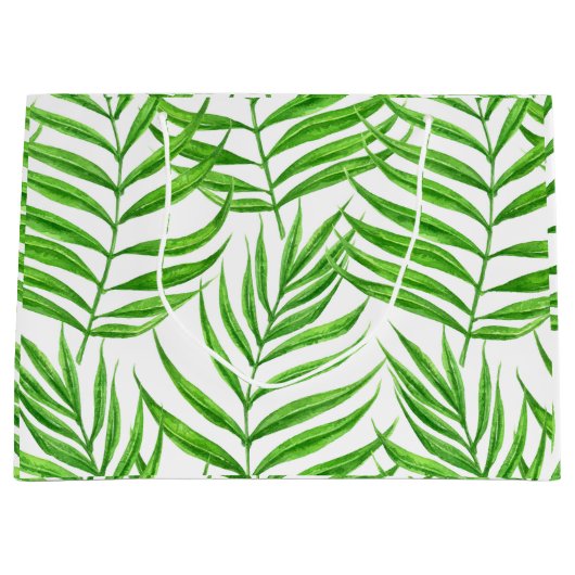 Palm Blätter Aquarell Große Geschenktüte (Vorderseite)