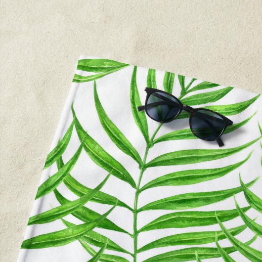 Palm Blätter Aquarell Strandtuch (Beispiel)