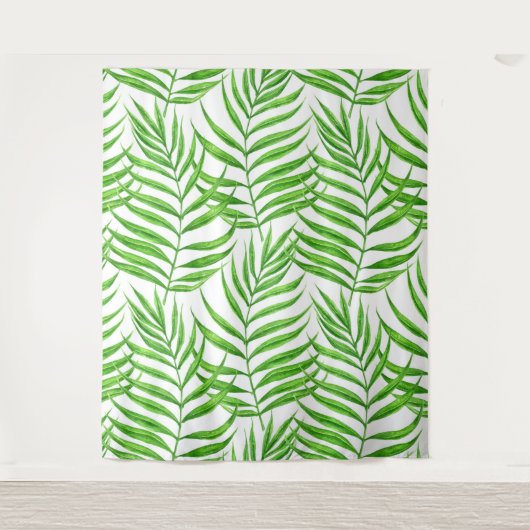 Palm Blätter Aquarell Wandteppich (Vorderseite)