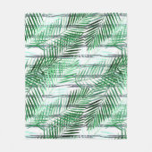 Palm Blätter auf einem schwarz-weiß gestreiften Hi Fleecedecke (Vorderseite)