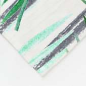 Palm Blätter auf einem schwarz-weiß gestreiften Hi Fleecedecke (Ecke)