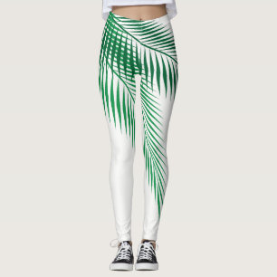 Palm-Blätter auf weißen Leggings
