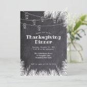 Palm-Blätter aus Kopfbrett mit Lichterketten Ernte Einladung (Stehend Vorderseite)