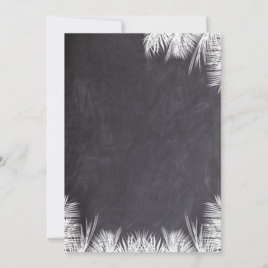 Palm-Blätter aus Kopfbrett mit Lichterketten Ernte Einladung (Rückseite)