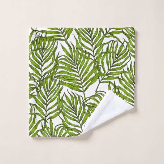 Palm-Blätter Badhandtuch Set (Waschlappen)