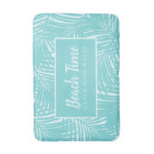 Palm Blätter Beach Time Mod Türkis blaues Muster Badematte (Vorderseite Vertikal)
