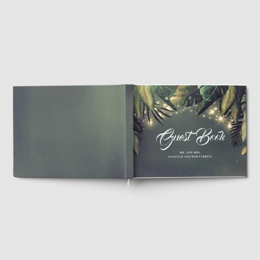 Palm Blätter Beach Wedding Gästebuch (Voll)