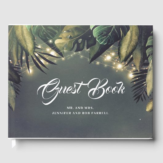 Palm Blätter Beach Wedding Gästebuch (Vorderseite)