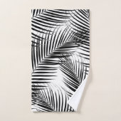 Palm Blätter - Black & White Cali Vibes #1 Badhandtuch Set (Handtuch)